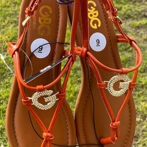 Gby GUESS orange bling sandals , New​​